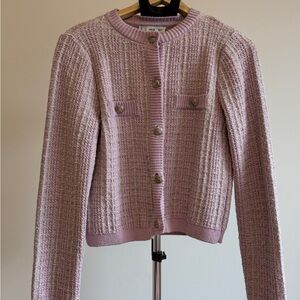 Mango Pink Textured Women's Sweater